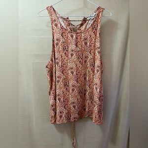 ⚫️ BOGO American Eagle Outfitters Paisley Tank Top - Orange and Cream Lrg